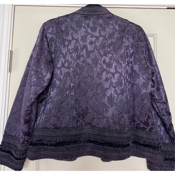 Coldwater Creek Purple Embroidered Jacket - Size MP - Picture 3 of 5